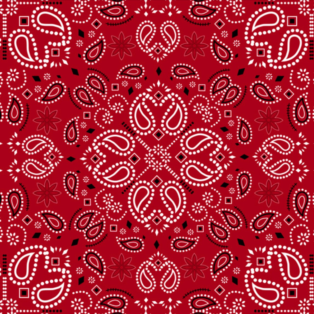 Bandana Handkerchief Red Anti-Pill Premium Fleece Fabric | By The Yard